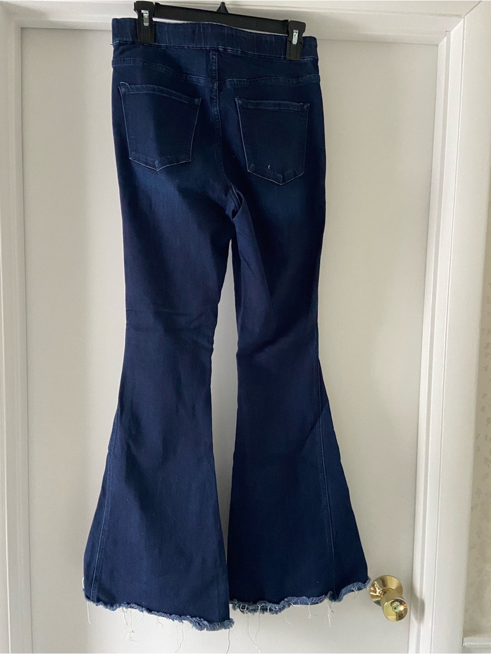 Flying Monkey Navy Flare Jeans with Raw Hem - Picture 2 of 5